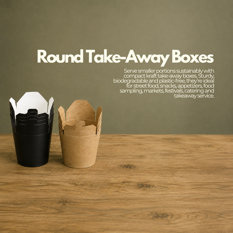 Round Take-Away Boxes | Eco-Friendly Food Containers | Small Portion Boxes