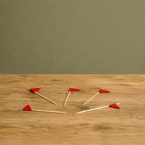 Red Golf Flag Skewers 12cm | Golf Theme Party Picks | Sports Event Markers