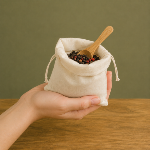 White Cotton Garni Bags 3 sizes | Professional Bouquet Garni Bags | 100% Natural Cotton