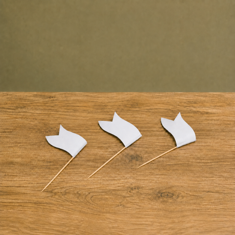 Plain White Flag Skewers 10cm | Blank Food Markers | Professional Label Picks