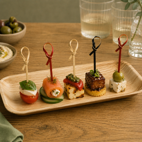 Musubi Bamboo Knot Skewers | Cocktail Sticks with Looped Knot Mini Toothpicks