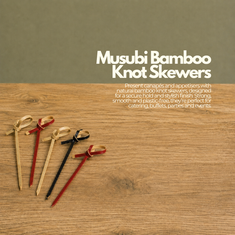 Musubi Bamboo Knot Skewers | Cocktail Sticks with Looped Knot Mini Toothpicks