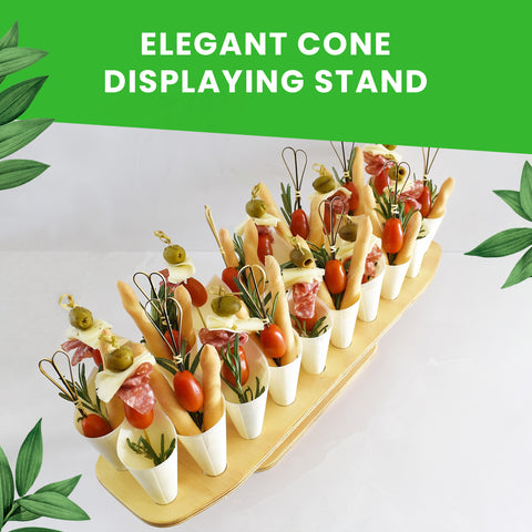 20-Wooden Cone Stand | Round Food Display Stand | Professional Serving Holder