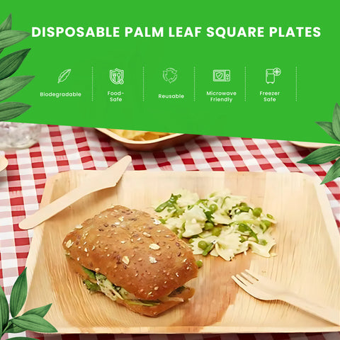 150-Piece Eco Party Bundle | Palm Leaf Plates, Cutlery & Napkins Set | Complete Entertaining Pack