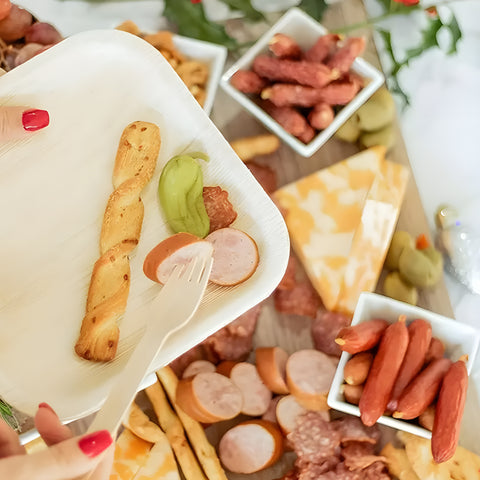 150-Piece Eco Party Bundle | Palm Leaf Plates, Cutlery & Napkins Set | Complete Entertaining Pack