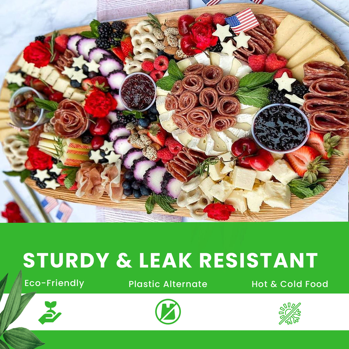 Extra Large Oval Palm Leaf Platters 55cm | Eco-Friendly Serving Trays ...
