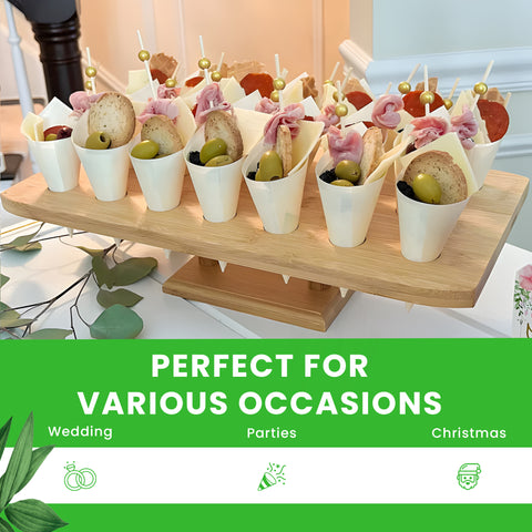 20-Wooden Cone Stand | Round Food Display Stand | Professional Serving Holder