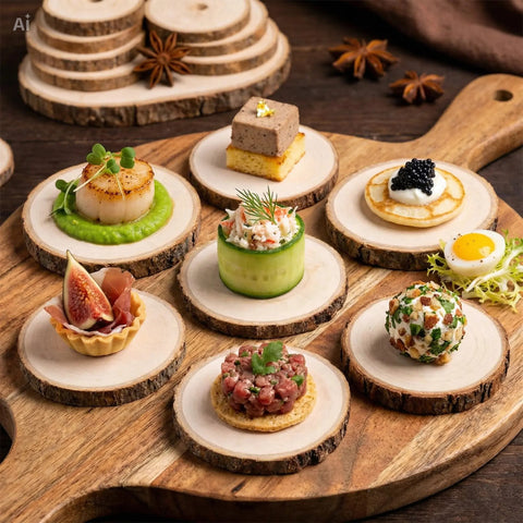 Natural Wood Tree Slices 5cm | Rustic Wedding Décor | Real Wood Rounds - Canape King