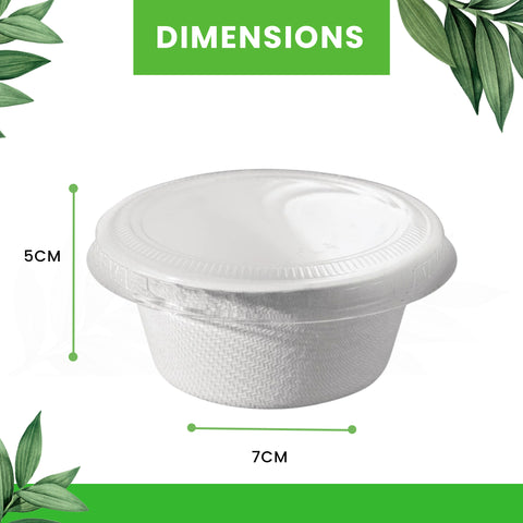 White Bagasse Pots with Lid