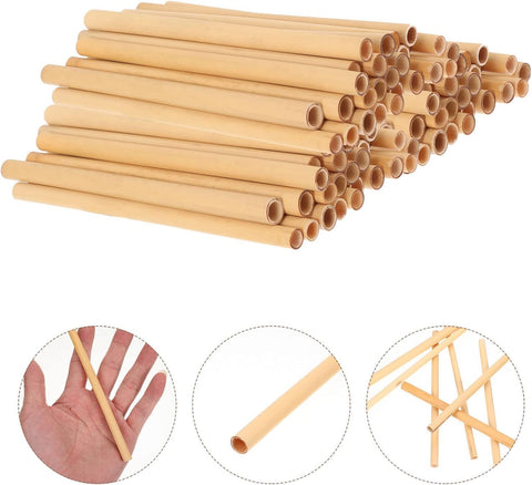 Natural Reed Drinking Straws | Eco-Friendly Cocktail Straws | 100pcs Sustainable Straws