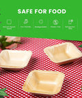 14cm Palm Leaf Square Bowls - Food Serving Dinner Bowls 100% Natural Disposable Bowls - Suitable for Christmas BBQ Picnic Party - Canape King