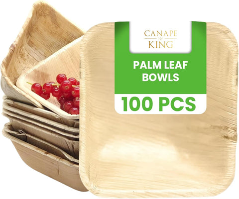 Square Palm Leaf Bowls | Eco-Friendly Disposable Bowls | 2 Sizes