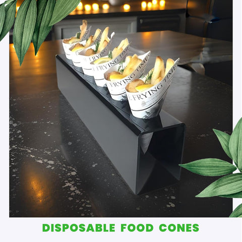 Eco-Friendly Newspaper Printed Paper Cones | Food Service Presentation | 3 Sizes - Canape King