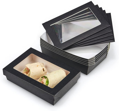 Premium Cardboard Takeaway Boxes With Cellulose Clear Window Lid