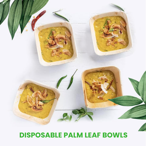 Square Palm Leaf Bowls | Eco-Friendly Disposable Bowls | 2 Sizes