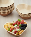 Heart-Shaped Palm Leaf Plates & Bowls | Romantic Eco-Friendly Tableware | 2 Sizes - Canape King