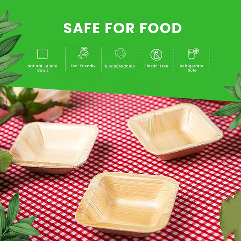 Square Palm Leaf Bowls | Eco-Friendly Disposable Bowls | 2 Sizes