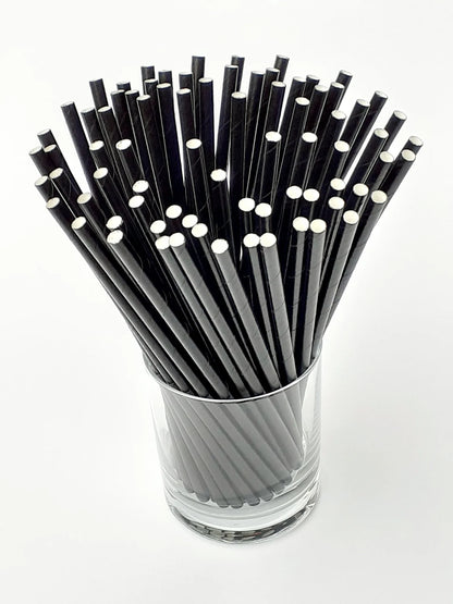 Drinking Paper Straws 6mm bore Black & Brown Straws