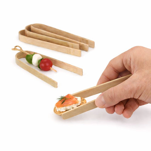 Reusable Classic Bamboo Toast Tongs - 8 Inch Long Reusable Classic Bamboo Toast Tongs - 8 Inch Long