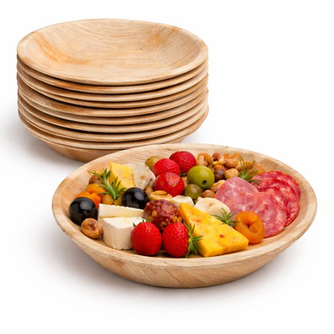 Premium Round Palm Leaf Bowls | Eco-Friendly Disposable Bowls | 8 Sizes