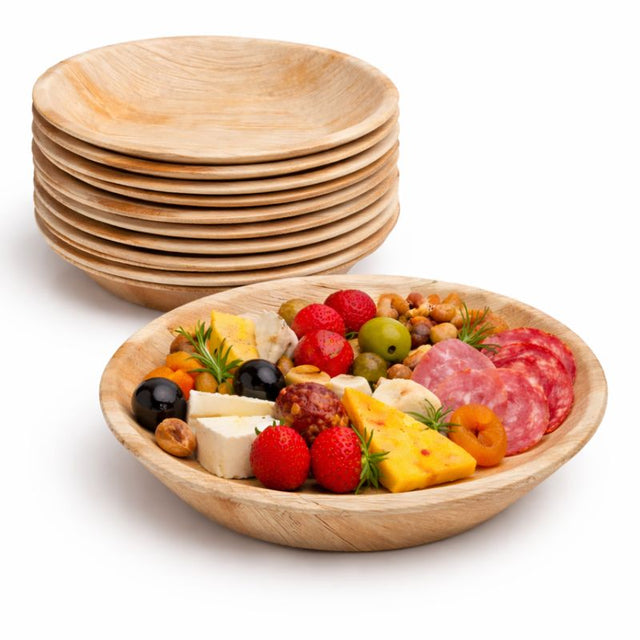Premium Round Palm Leaf Bowls 7-30cm | Eco-Friendly Disposable Bowls | 8 Sizes