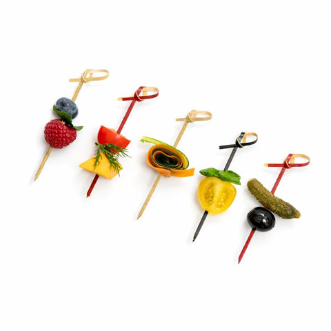 Musubi Loop Bamboo Skewers | 9cm-18cm Natural Skewers | Professional Japanese Style