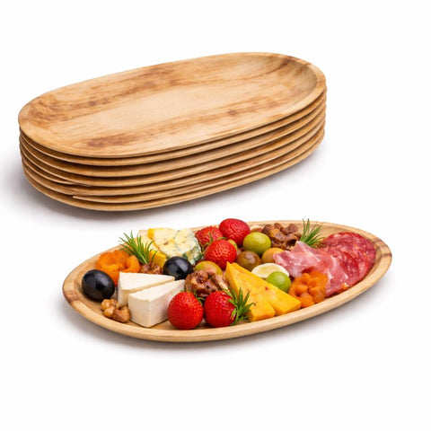 Large Oval Palm Leaf Platters | Eco-Friendly Serving Platters | 2 Sizes