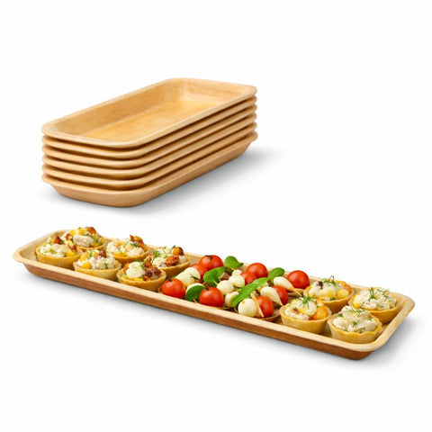 Long Rectangle Palm Leaf Serving Trays | Eco-Friendly Platters | Premium Party Serveware