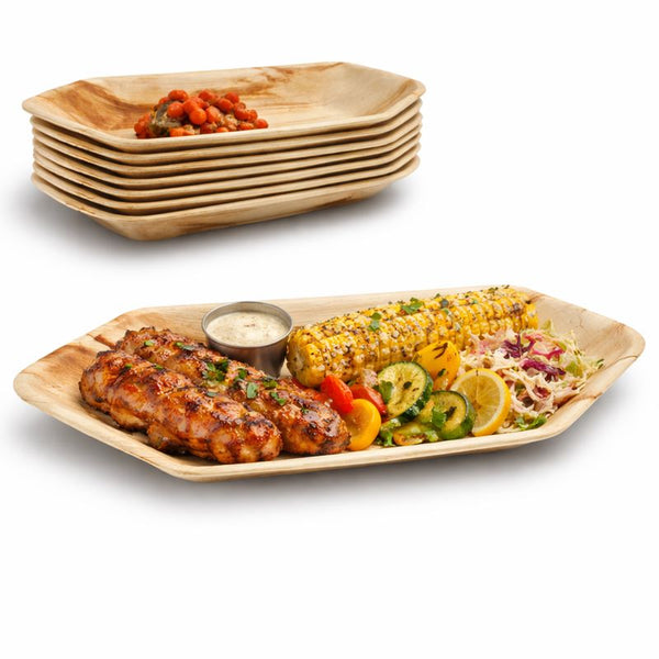 Palm Leaf Boat Bowls | Eco-Friendly Food Boats | Premium Disposable Serving Bowls - Canape King