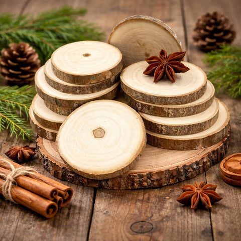 Natural Wood Tree Slices 5cm | Rustic Wedding Décor | Real Wood Rounds
