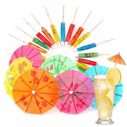 Paper Cocktail Parasols 10cm | Drink Umbrellas | 144pcs Party Decorations