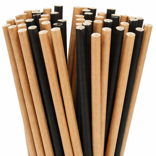 Eco-Friendly Paper Straws 6mm | Black & Brown Drinking Straws | Sustainable Bar Supplies - Canape King