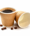 Ripple Kraft Espresso Cup 4oz | Insulated Disposable Coffee Cups | Eco-Friendly Ripple Wall Cups for Hot Drinks - Canape King