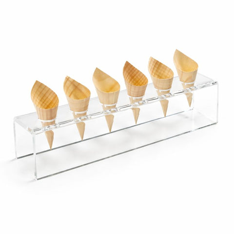 6-Hole Perspex Cone & Cup Stand | Small Display Holder | Professional Serving Stand