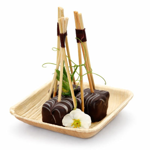 Tripod Copper Bamboo Skewers 10cm | Luxury Food Picks | Professional Catering Skewers