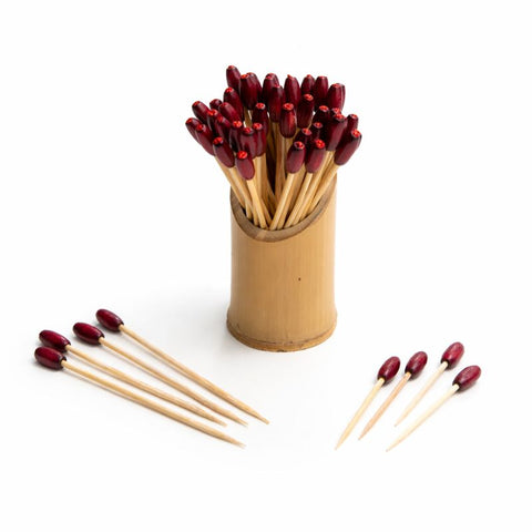 Magenta Sparkle Bead Skewers | Pink Party Picks | Decorative Food Skewers