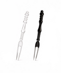Crystal Pick Fork 11cm | Reusable Clear or Black Plastic Forks - Canape King