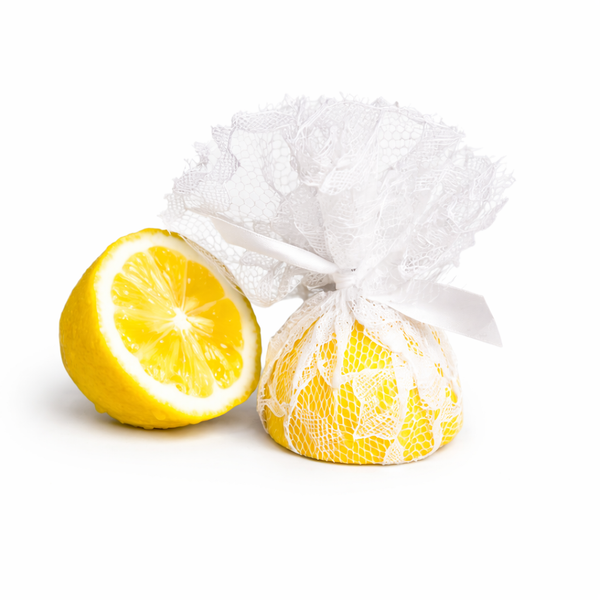 Lace Lemon Cover 230mm | White Lace Cover with Ribbon Ties - Canape King