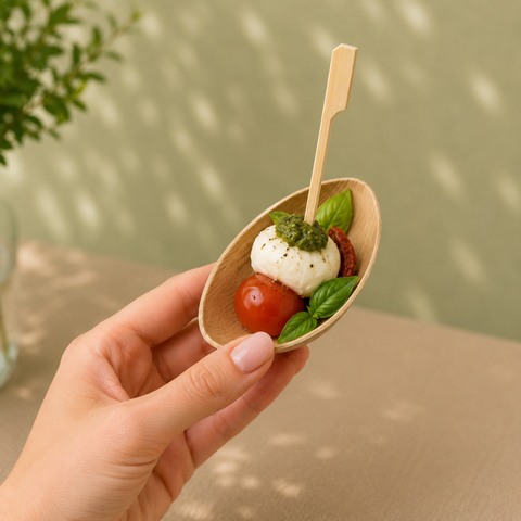 Egg-Shaped Palm Leaf Dishes | Eco-Friendly Mini Bowls | 8cm Appetizer Dishes