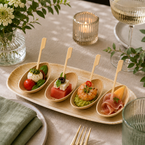 Egg-Shaped Palm Leaf Dishes | Eco-Friendly Mini Bowls | 8cm Appetizer Dishes