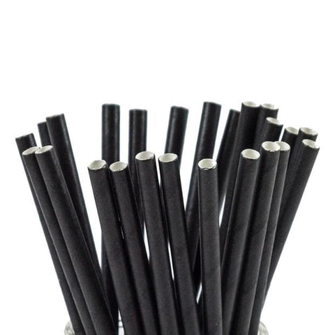 Drinking Paper Straws 6mm bore Black & Brown Straws