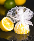 Lace Lemon Cover 230mm | White Lace Cover with Ribbon Ties - Canape King