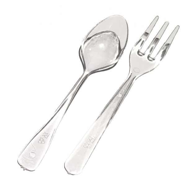 Mini Clear Plastic Forks | Reusable Appetizer Forks | Durable Party & Catering Cutlery | Tasting Forks - Canape King
