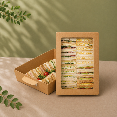Platter Box with Window 38.5x26x8.5cm | Professional Catering Box | Display Food Container - Canape King