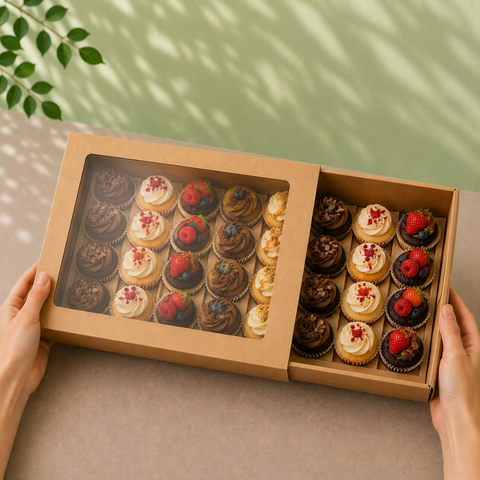Platter Box with Window 38.5x26x8.5cm | Professional Catering Box | Display Food Container - Canape King