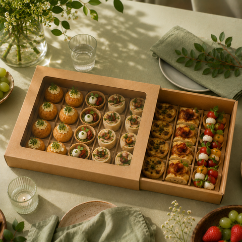 Platter Box with Window 38.5x26x8.5cm | Professional Catering Box | Display Food Container - Canape King