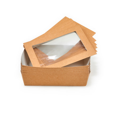 Premium Cardboard Takeaway Boxes With Cellulose Clear Window Lid