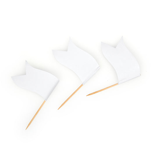 Plain White Flag Skewer (8cm) - 100 pieces