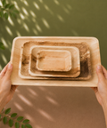 Rectangle Palm Leaf Plates & Platters 9-25cm | Eco-Friendly Disposable Tableware | 3 Sizes - Canape King