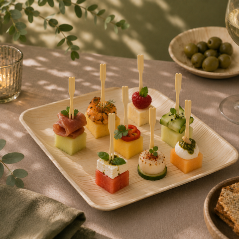 Bamboo Buffet Forks 9cm | Eco-Friendly Mini Forks | Sustainable Catering Utensils